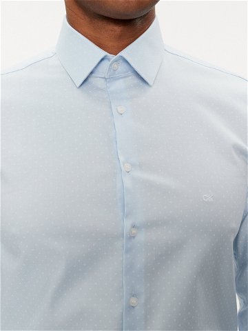 Calvin Klein Košile Micro Dot K10K112884 Světle modrá Slim Fit