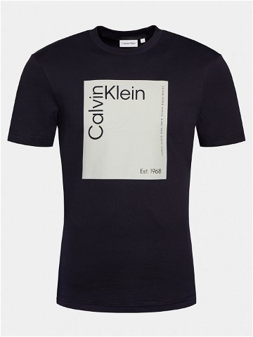 Calvin Klein T-Shirt Square Logo K10K112503 Tmavomodrá Regular Fit