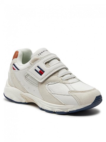 Tommy Hilfiger Sneakersy Low Cut Lace-Up Velcro Sneaker T1B9-33386-1729 M Bílá