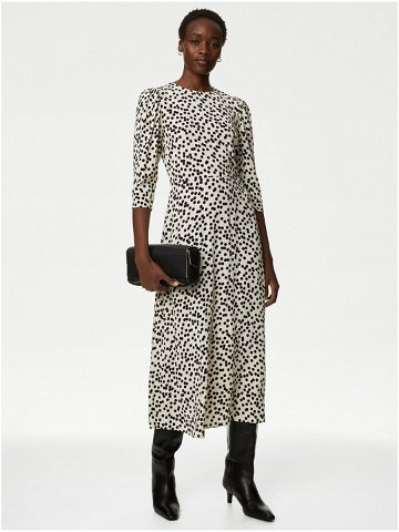 Černo-krémové dámské puntíkované šaty Marks & Spencer