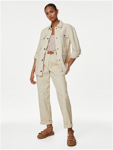Krémová dámská džínová bunda Marks & Spencer