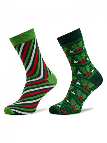 Rainbow Socks Sada 2 párů dámských vysokých ponožek Xmas Socks Balls Adults Gifts Pak 2 Barevná