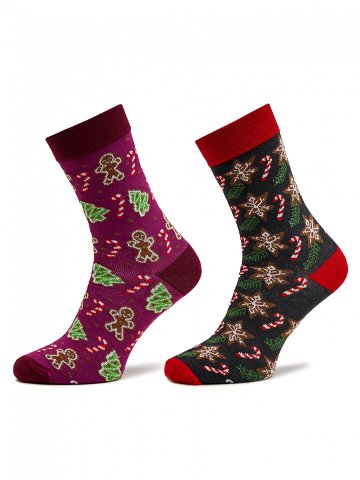 Rainbow Socks Sada 2 párů pánských vysokých ponožek Xmas Socks Balls Adults Gifts Pak 2 Zelená