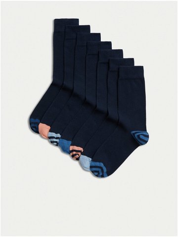 Sada sedmi párů pánských ponožek Cool & Fresh v tmavě modré barvě Marks & Spencer