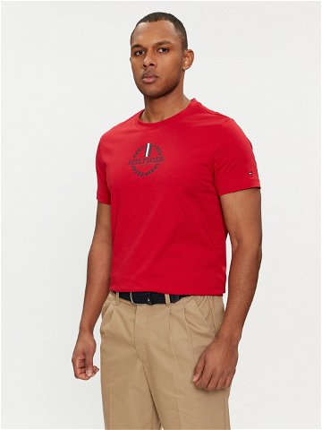 Tommy Hilfiger T-Shirt Global Stripe MW0MW34388 Červená Regular Fit