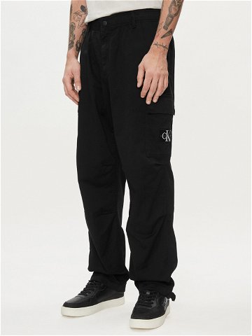 Calvin Klein Jeans Kalhoty z materiálu J30J325116 Černá Straight Fit
