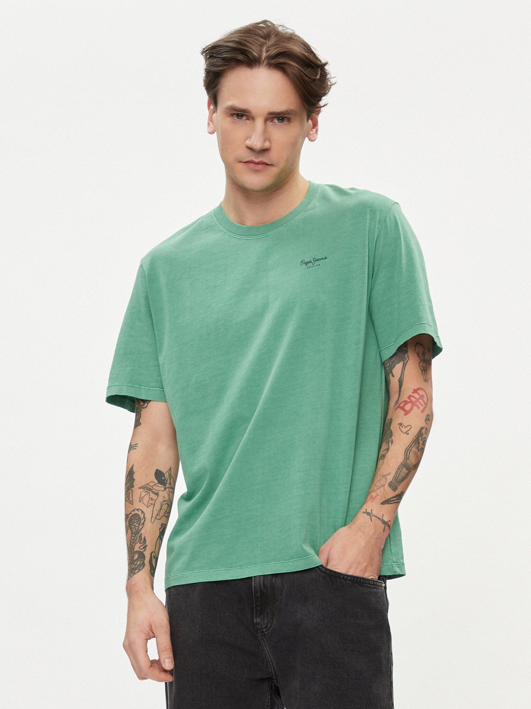 Pepe Jeans T-Shirt Jacko PM508664 Zelená Regular Fit