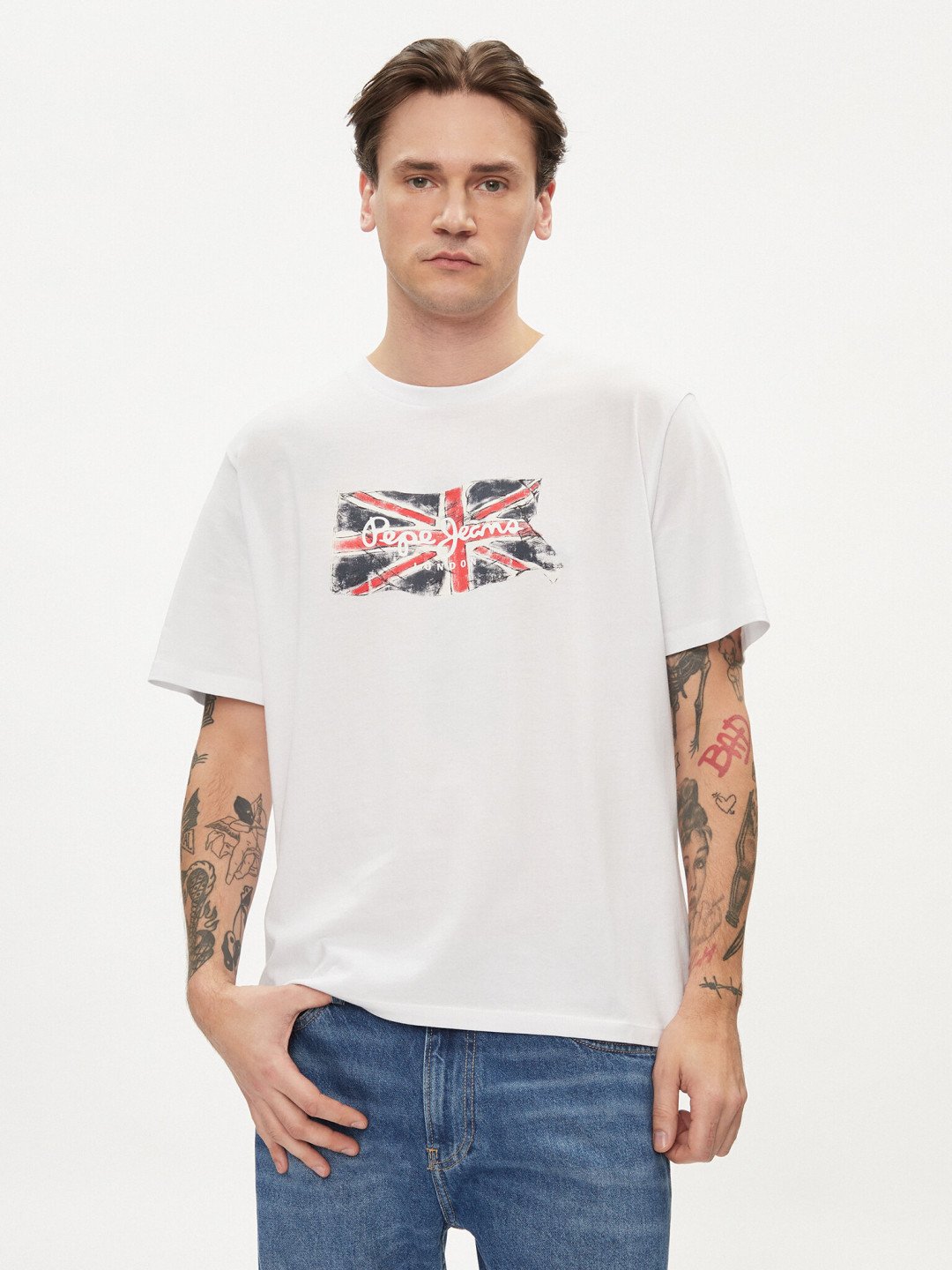 Pepe Jeans T-Shirt Clag PM509384 Bílá Regular Fit