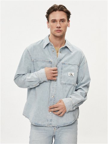 Calvin Klein Jeans džínová košile Linear J30J324894 Světle modrá Regular Fit