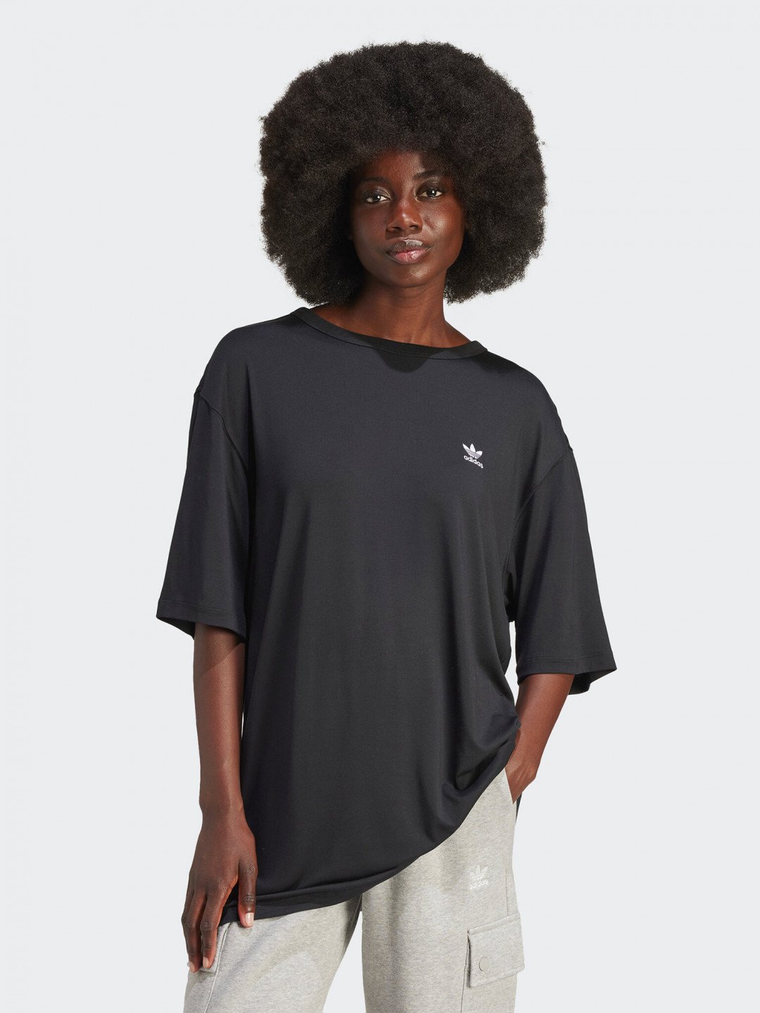 Adidas T-Shirt adicolor Trefoil IU2408 Černá Loose Fit