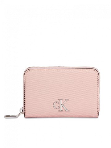 Calvin Klein Jeans Malá dámská peněženka Minimal Monogram M Zip Around T K60K611970 Růžová