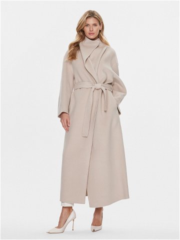 Calvin Klein Vlněný kabát K20K206746 Béžová Relaxed Fit