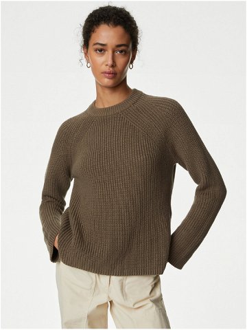 Hnědý dámský žebrovaný svetr Marks & Spencer