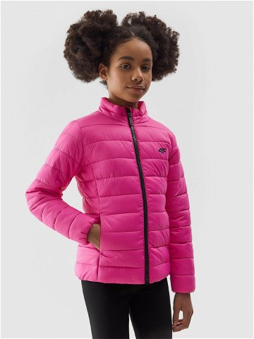 Dívčí péřová bunda s recyklovanou výplní – růžová