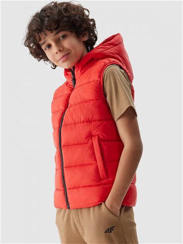 Chlapecká péřová vesta s výplní ze syntetického peří – červená