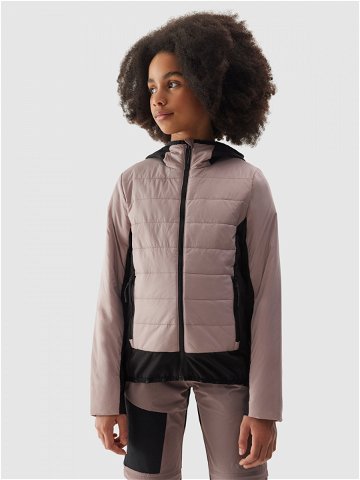 Dívčí péřová treková bunda se syntetickým peřím – béžová