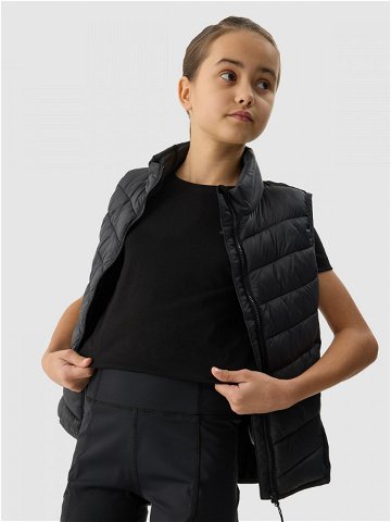 Dívčí péřová treková vesta s výplní ze syntetického peří – černá