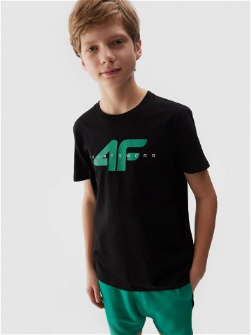 Chlapecké tričko z organické bavlny s potiskem – černé