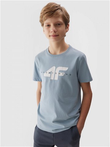 Chlapecké tričko z organické bavlny s potiskem – modré