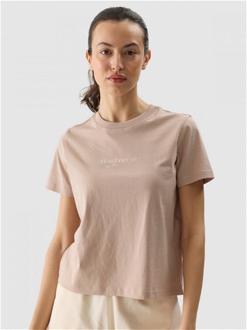Dámské tričko regular s potiskem – krémové