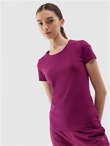Dámské hladké tričko slim – fialové