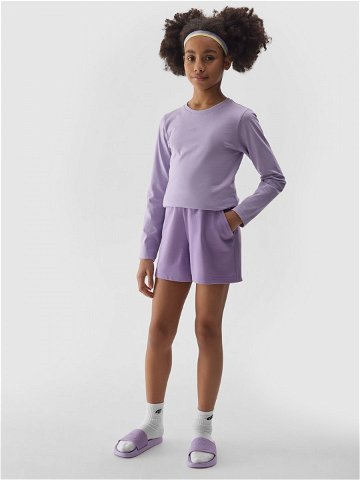Dívčí teplákové šortky – fialové