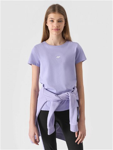 Dívčí hladké tričko z organické bavlny – světle fialová