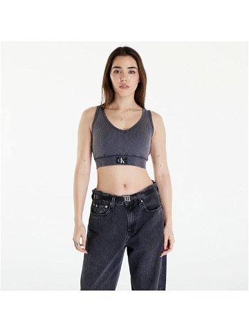 Calvin Klein Jeans Label Washed Rib Crop Top Washed Black