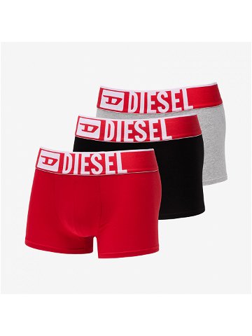 Diesel Umbx-Damienthreepack-XL Logo Boxer 3-Pack Red Grey Black
