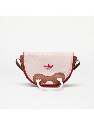 Adidas Trefoil Monogram Jacquard Suede Satchel Bag Wonder Taupe Preloved Brown Better Scarlet