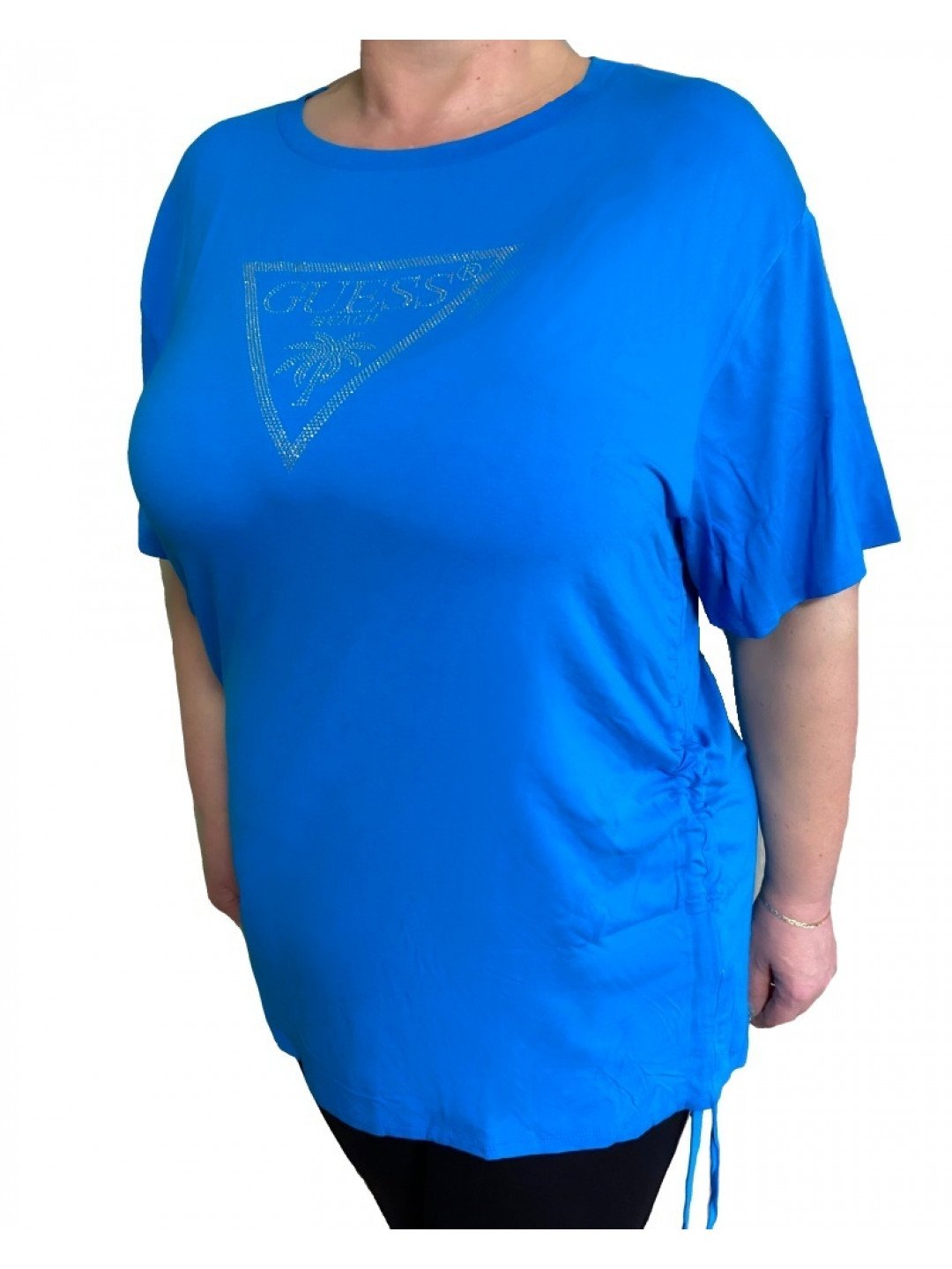 Dámské triko Guess E4GI00 modré OVERSIZE