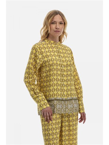 Košile la martina woman shirt printed poplin žlutá 5