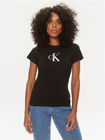 Calvin Klein Jeans T-Shirt Satin J20J222343 Černá Slim Fit