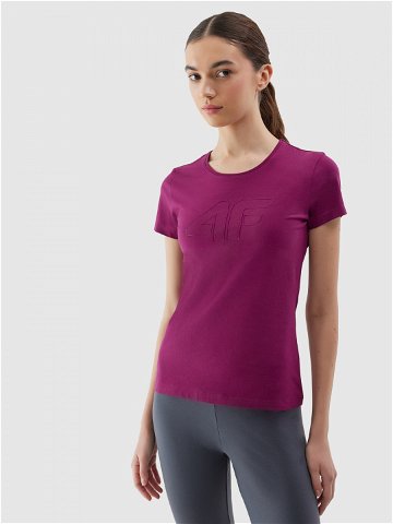 Dámské tričko slim s potiskem – fialové