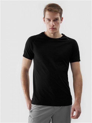 Pánské bezešvé outdoorové běžecké tričko – černé