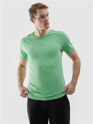 Pánské bezešvé outdoorové běžecké tričko – olivové