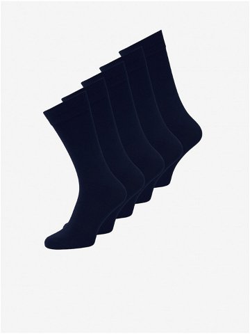 Sada pěti párů pánských ponožek v tmavě modré barvě Jack & Jones Jens