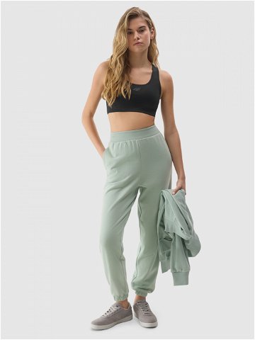 Dámské tepláky typu jogger s organickou bavlnou – zelené