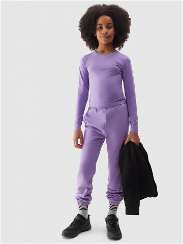 Dívčí tepláky typu jogger – fialové
