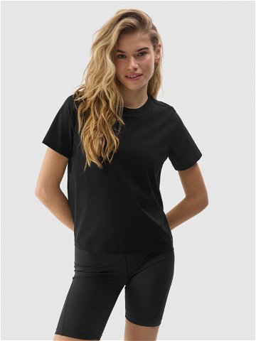 Dámské hladké tričko s organickou bavlnou – černé