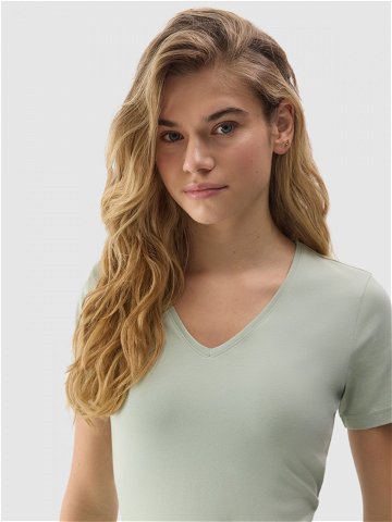 Dámské hladké tričko s organickou bavlnou – zelené