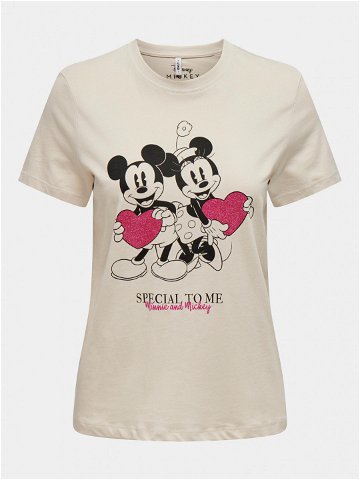 ONLY T-Shirt Mickey 15317991 Béžová Regular Fit