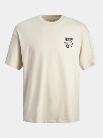 Jack & Jones T-Shirt Dirk 12249223 Béžová Wide Fit