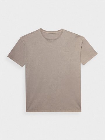 Pánské hladké tričko oversize – béžové