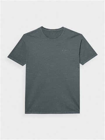 Pánské hladké tričko oversize – olivové