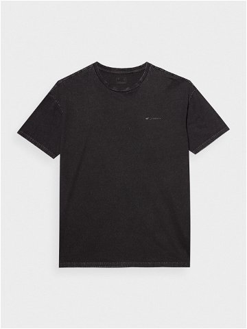Pánské hladké tričko oversize – černé