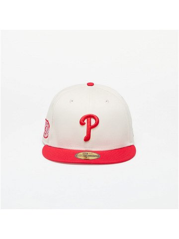 New Era Philadelphia Phillies 59FIFTY Fitted Cap Ivory Front Door Red