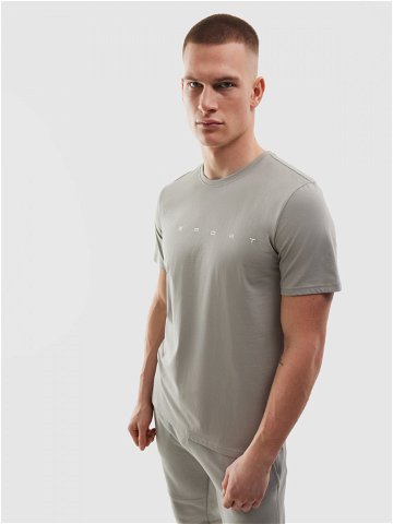 Pánské tričko regular z organické bavlny s potiskem – šedé