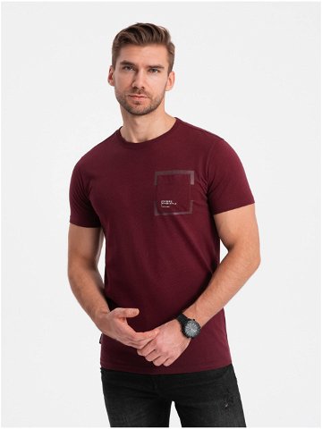Vínové pánské tričko Ombre Clothing