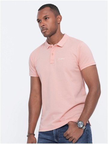 Růžové pánské polo tričko Ombre Clothing